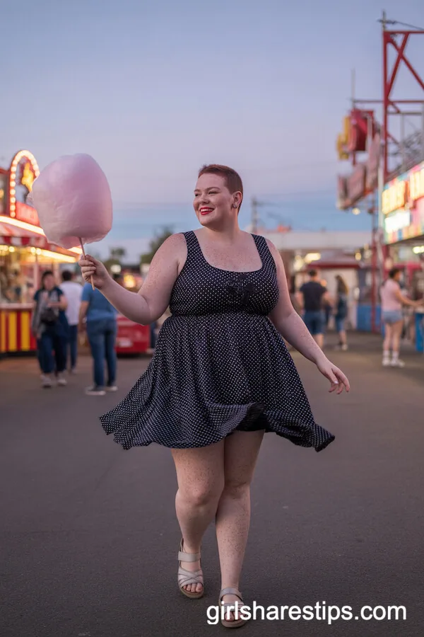 Polka Dot Skater Dress Comfortable Sandals