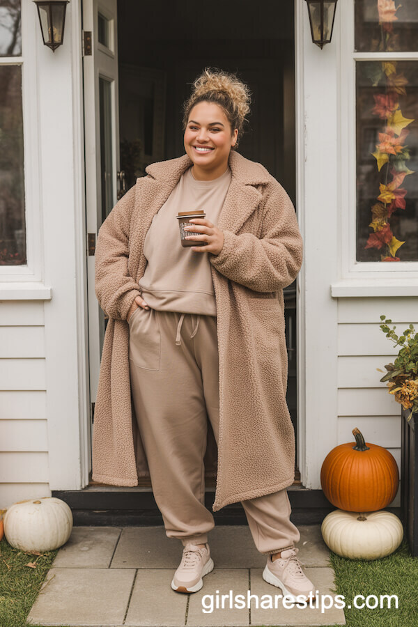 Teddy Coat with Matching Lounge Set
