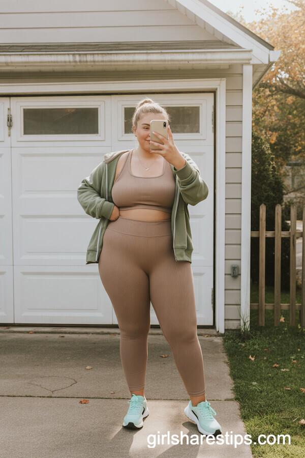 Matching Crop Top and Leggings with Hoodie