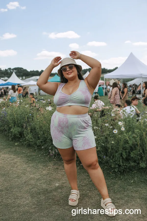 Tie-Dye Matching Set, Bucket Hat & Platform Sandals