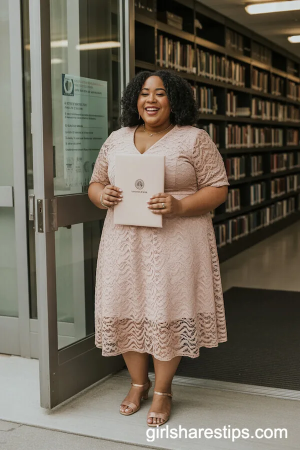 Blush Pink Lace Dress with Nude Sandals