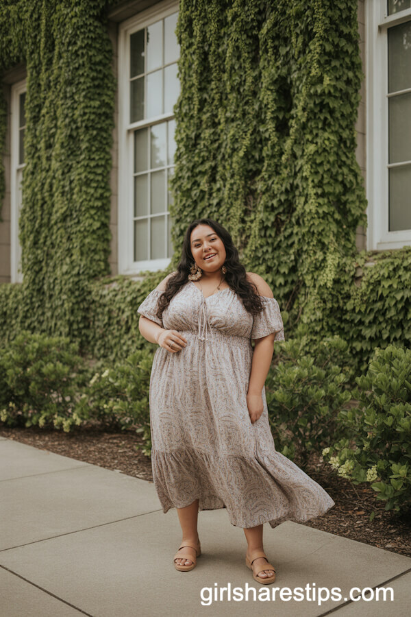 Boho Paisley Maxi Dress with Statement Accessories