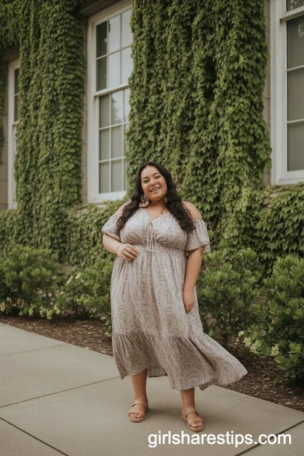 Boho Paisley Maxi Dress with Statement Accessories
