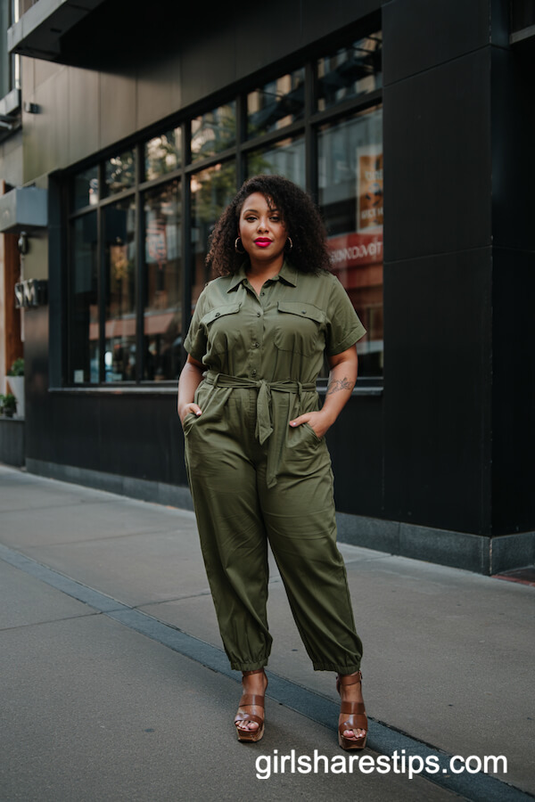 Olive Utility Jumpsuit Urban Chic
