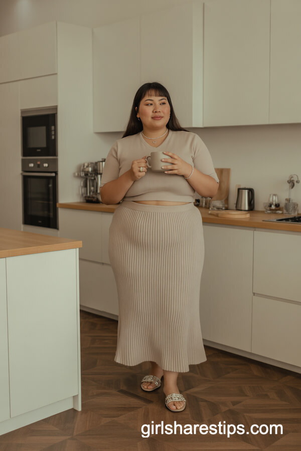 Matching Knit Skirt Set