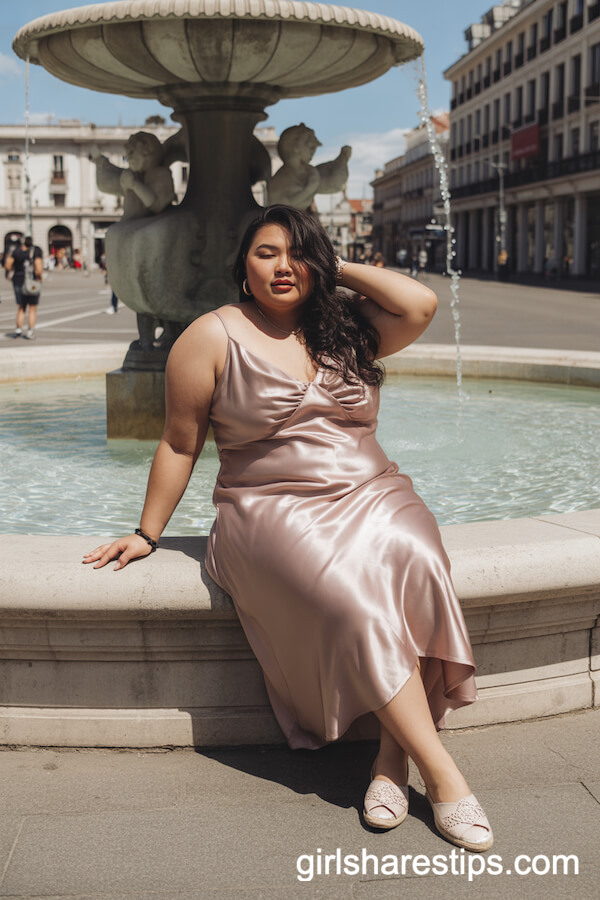 Silky Slip Dress with Espadrilles