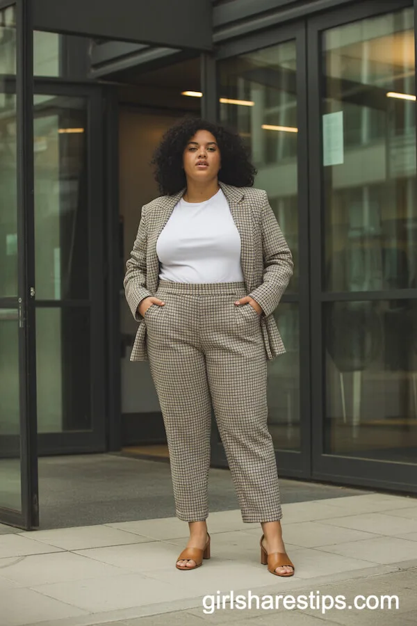 Checked Blazer and Matching Tailored Pants
