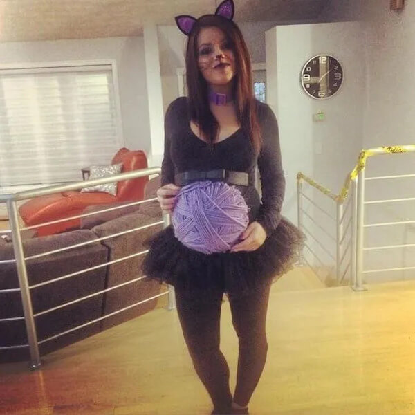 Cat with Ball of Yarn Maternity Costume