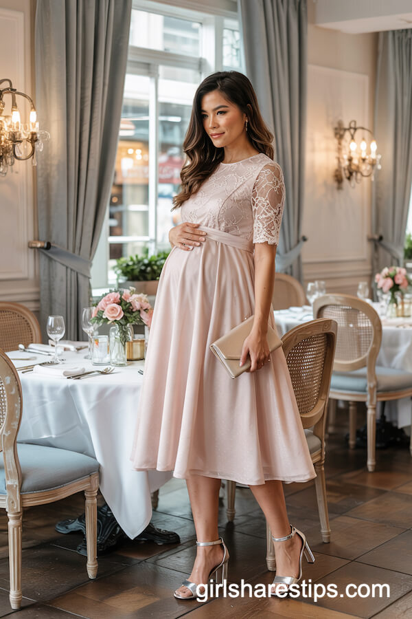 Blush Pink Lace Dress