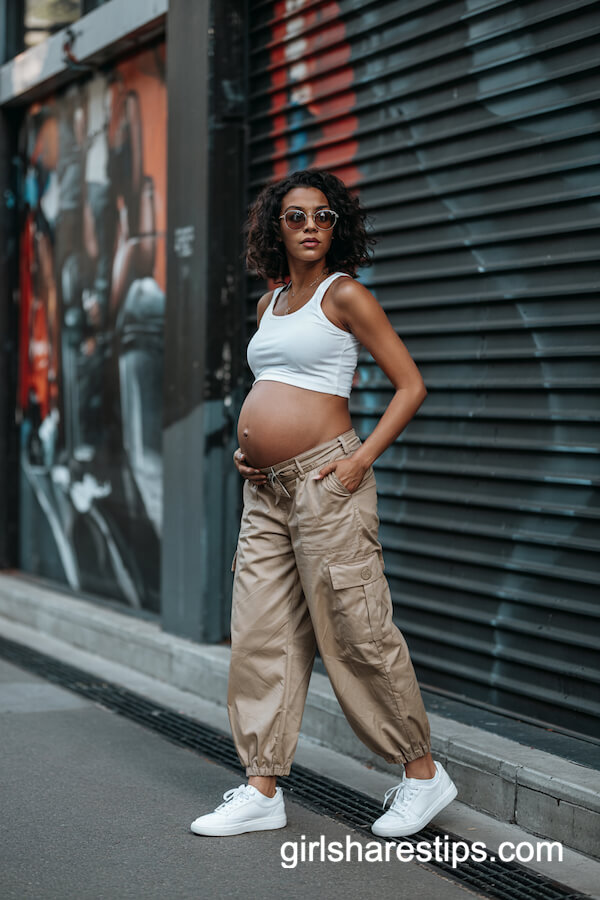 Cargo Pants and Ribbed Tank Top