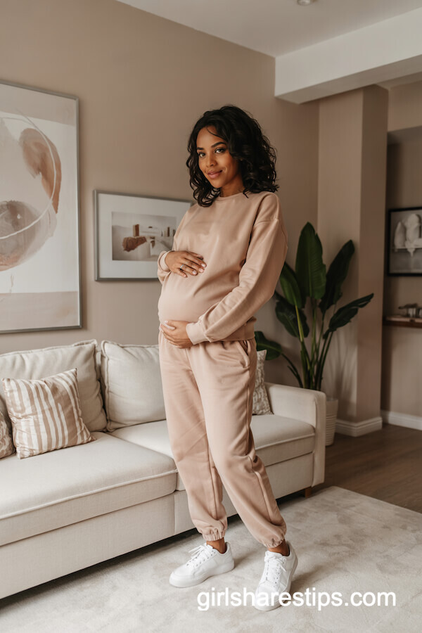 Blush Pink Sweatsuit with Sneakers