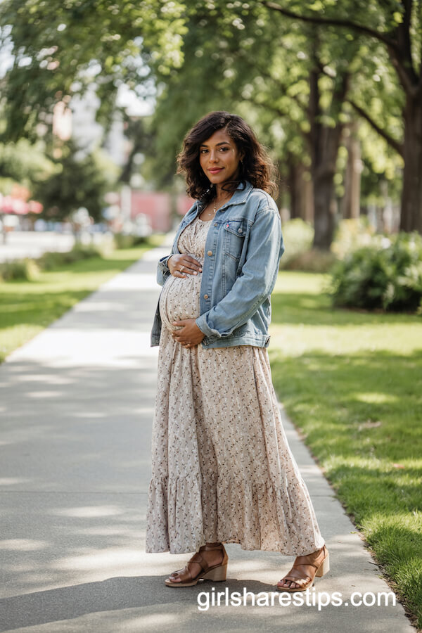 Floral Maxi Dress and Denim Jacket