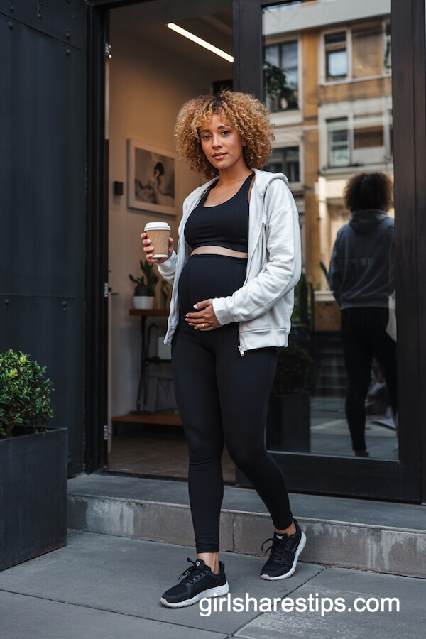 Black Athleisure Set with Zip Hoodie