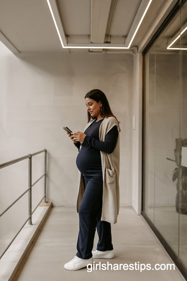 Navy Knit Set with Long Vest