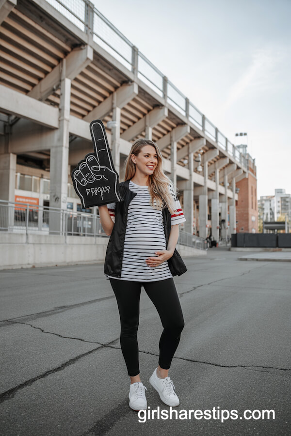 Striped Team Jersey with Maternity Leggings
