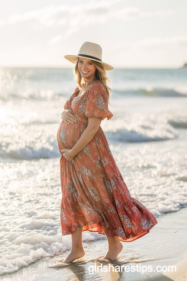 Flowy Floral Maxi Dress & Straw Hat