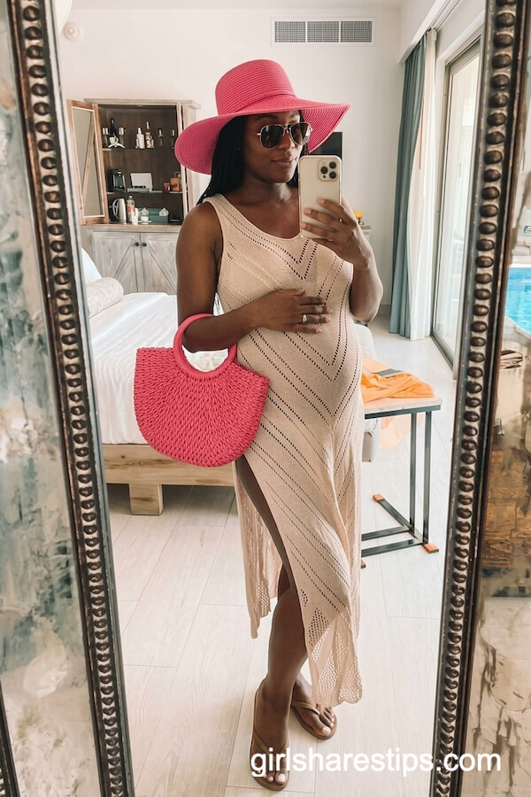 Pink Beach Bag & Bright Pink Straw Hat