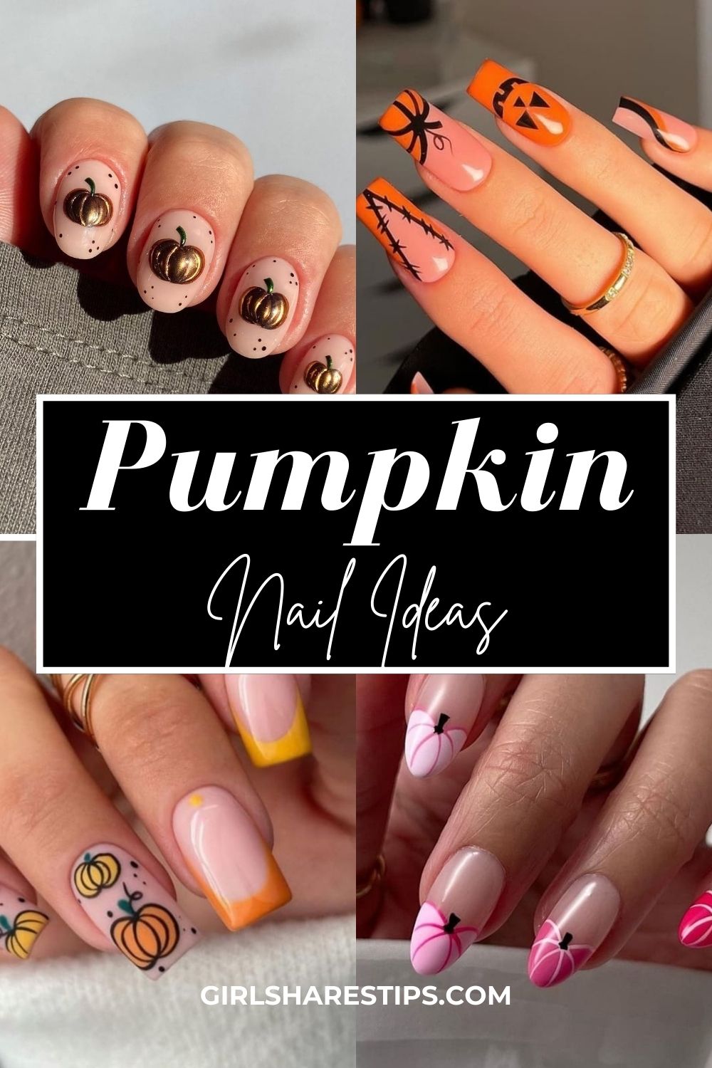 pumpkin nails collage