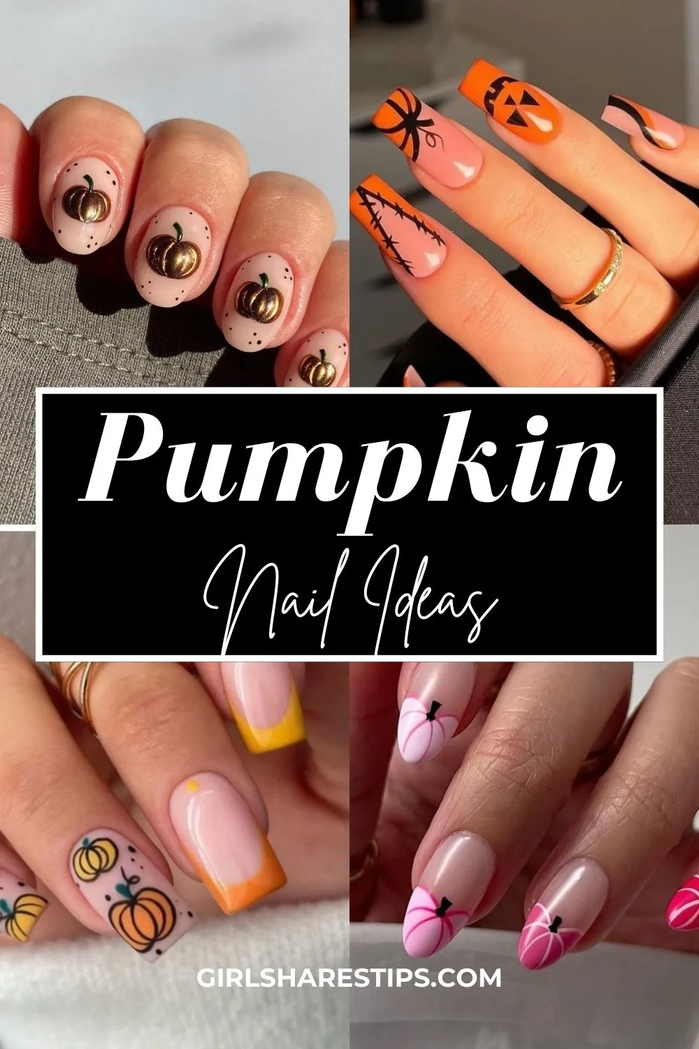 pumpkin nails collage