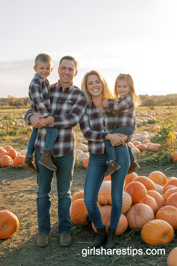 Coordinated Plaid Shirts and Jeans