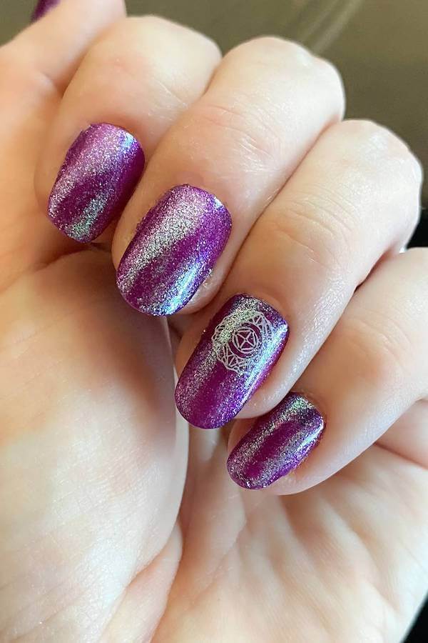 Shimmery Purple Ombre Magic Nails