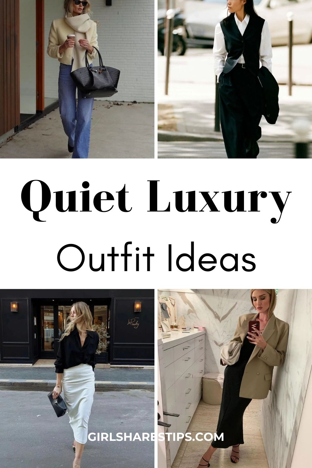 quiet luxury fashion outfit ideas collage
