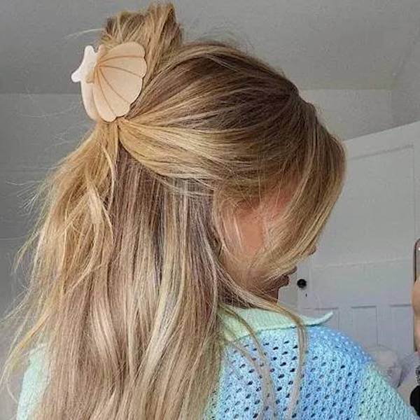 Half-Up Claw Clip Hairstyle