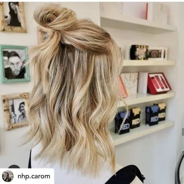 Messy Half-Up Top Knot