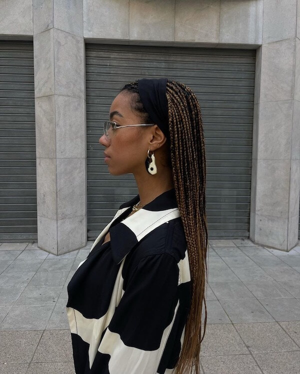 Long Box Braids with Headband
