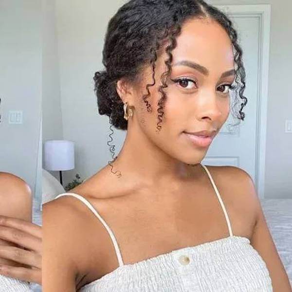 Natural Curly Low Bun