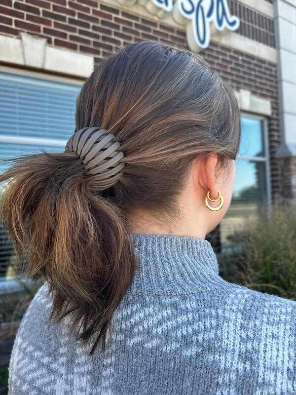 Messy Low Ponytail with Claw Clip