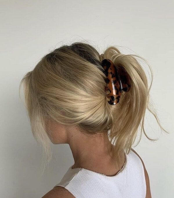 Tousled Ponytail with Tortoise Clip