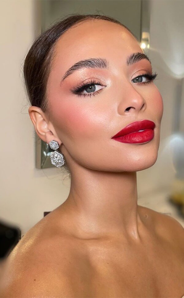 Timeless Red Lip Holiday Makeup