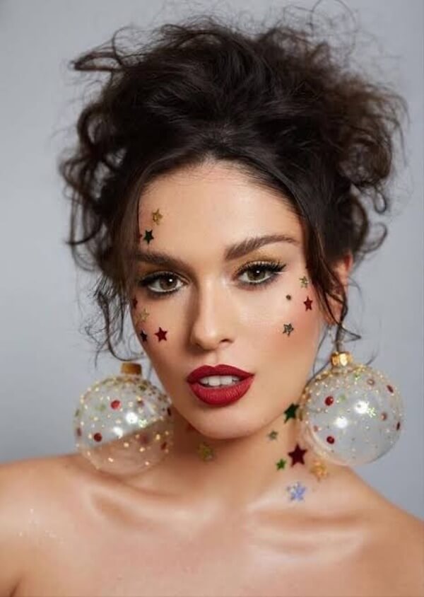 Festive Star Confetti Makeup