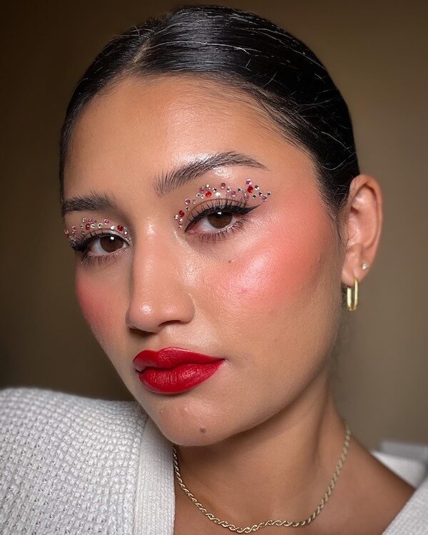 Red Rhinestone Holiday Glam