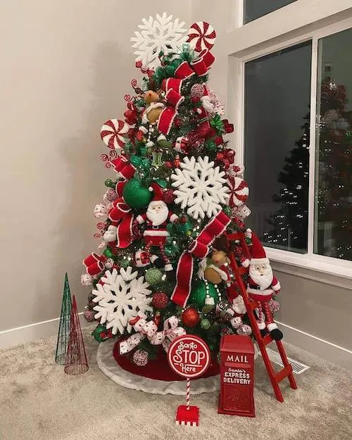 red Christmas tree decorating ideas