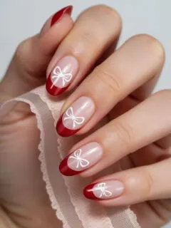 red French tip nails