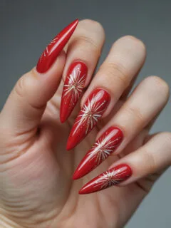 red birthday nails