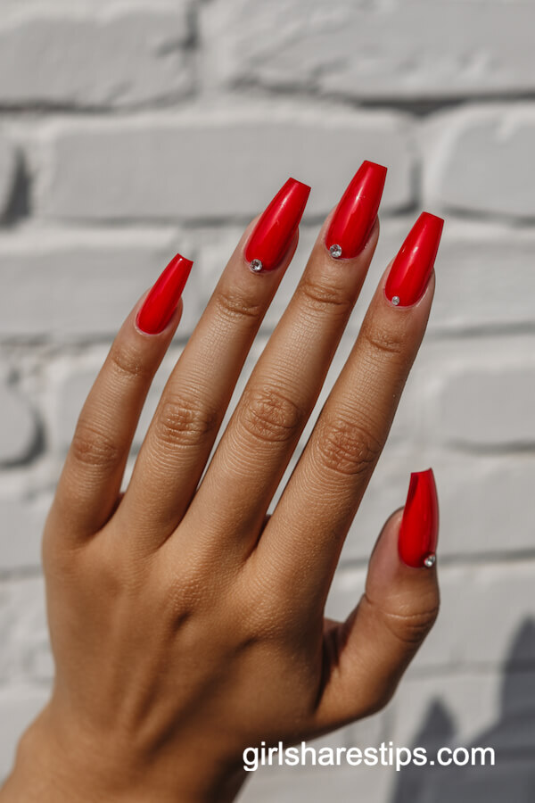 Scarlet Red with Crystals