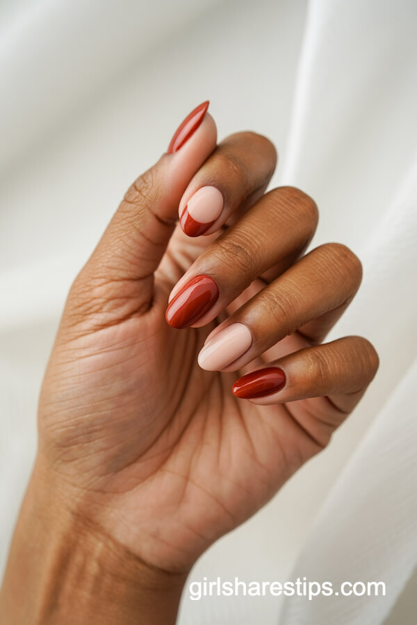 Red and Nude Color Block