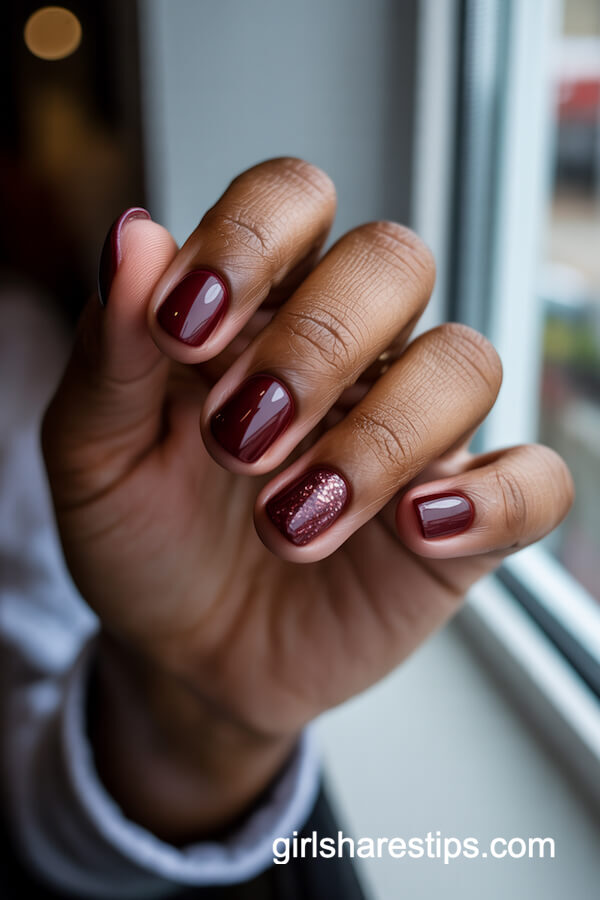 Burgundy with Subtle Glitter