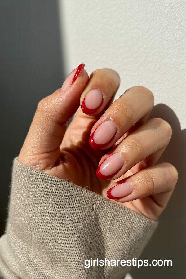 Cherry Red French Tip