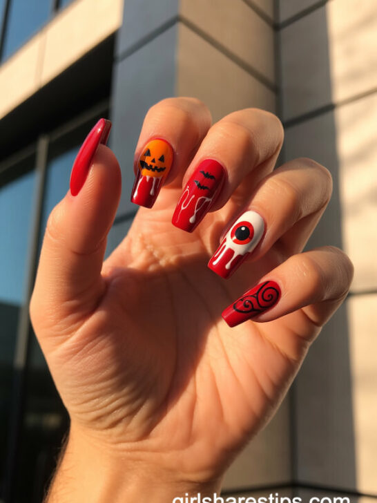 21 Stunning Red Halloween Nails for a Bold & Spooky Look