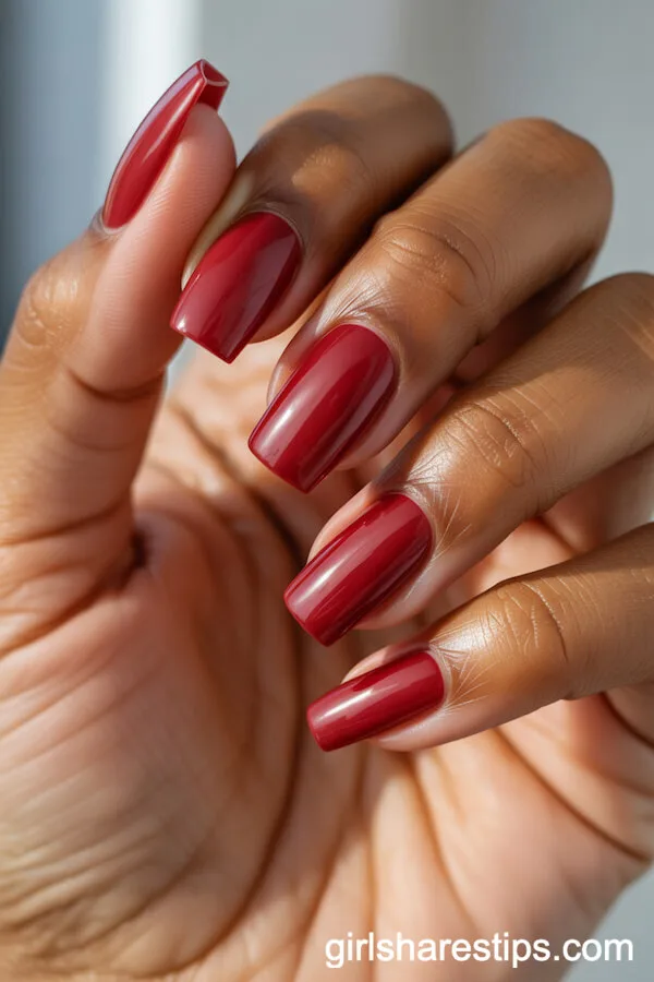 Cherry Red Coffin Nails