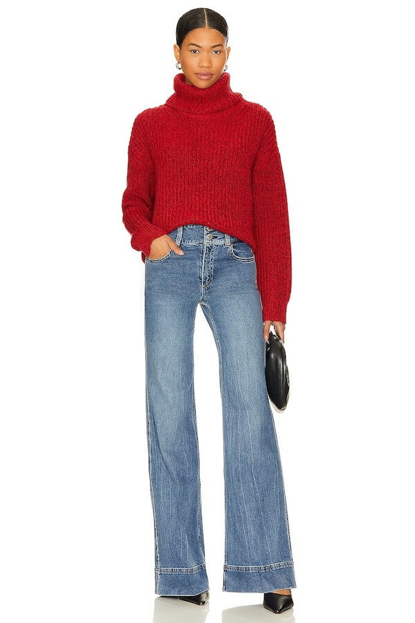 red sweater outfit ideas