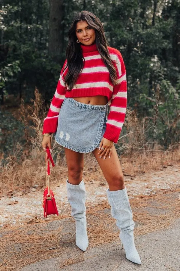 red sweater outfit ideas