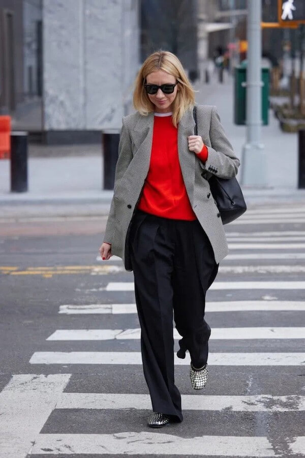 red sweater outfit ideas