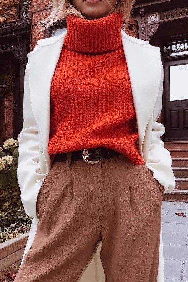 red sweater outfit ideas