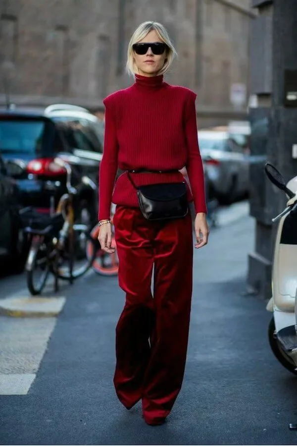 red sweater outfit ideas