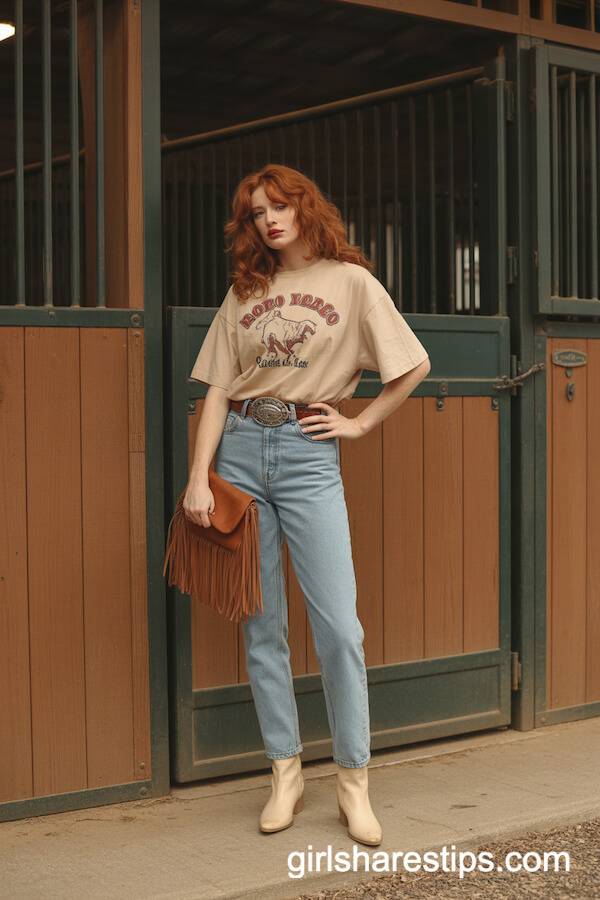 Mom Jeans with Vintage Rodeo Tee